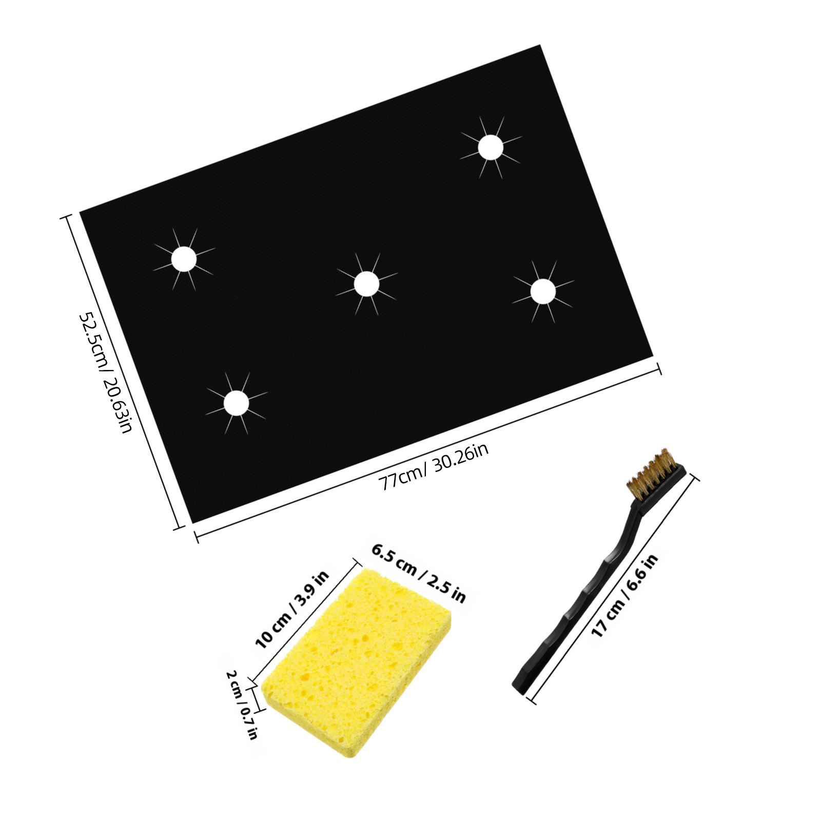 1 ชุด แผ่นรองเตาแก๊ส ใช้ซ้ำได้ - Heat Resistant Mat บทวิจารณ์และราคา